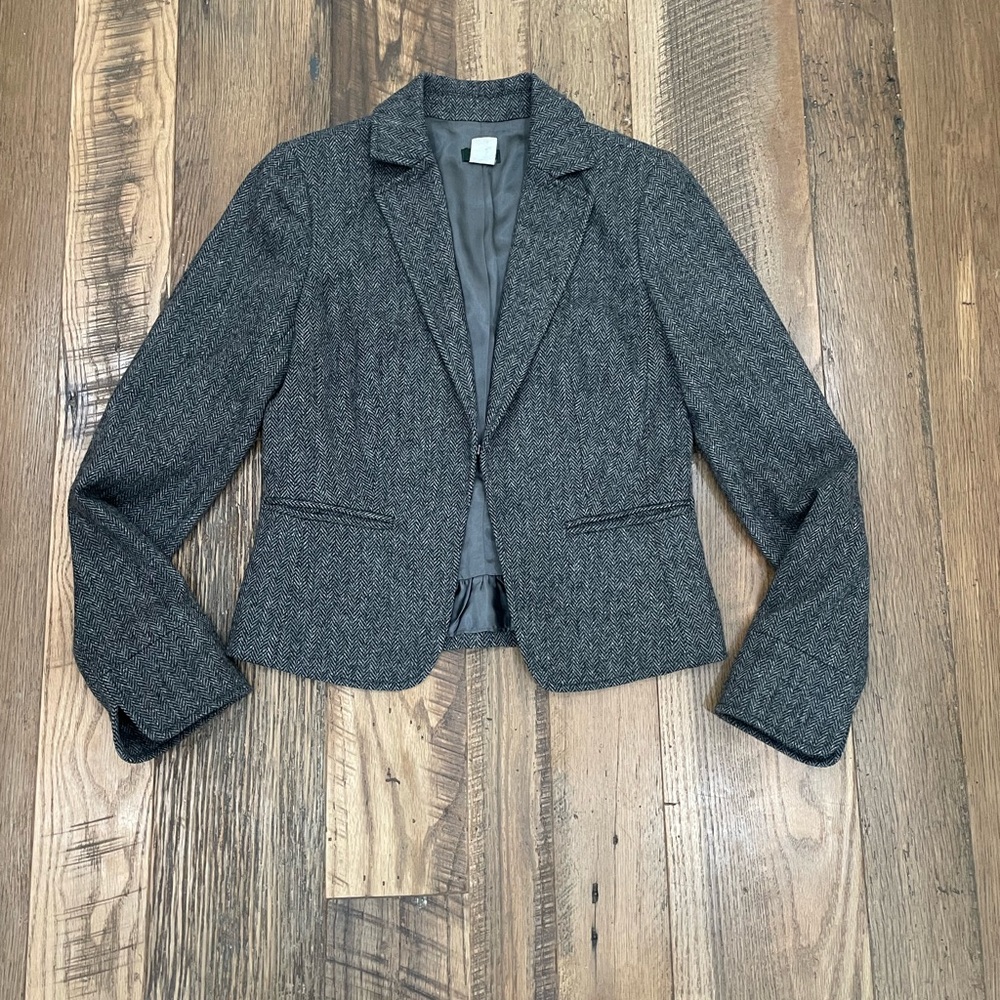 J Crew 100% wool lined jacket blazer Wm 4
